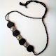 Oxidized Silver Fabric Choker In Black